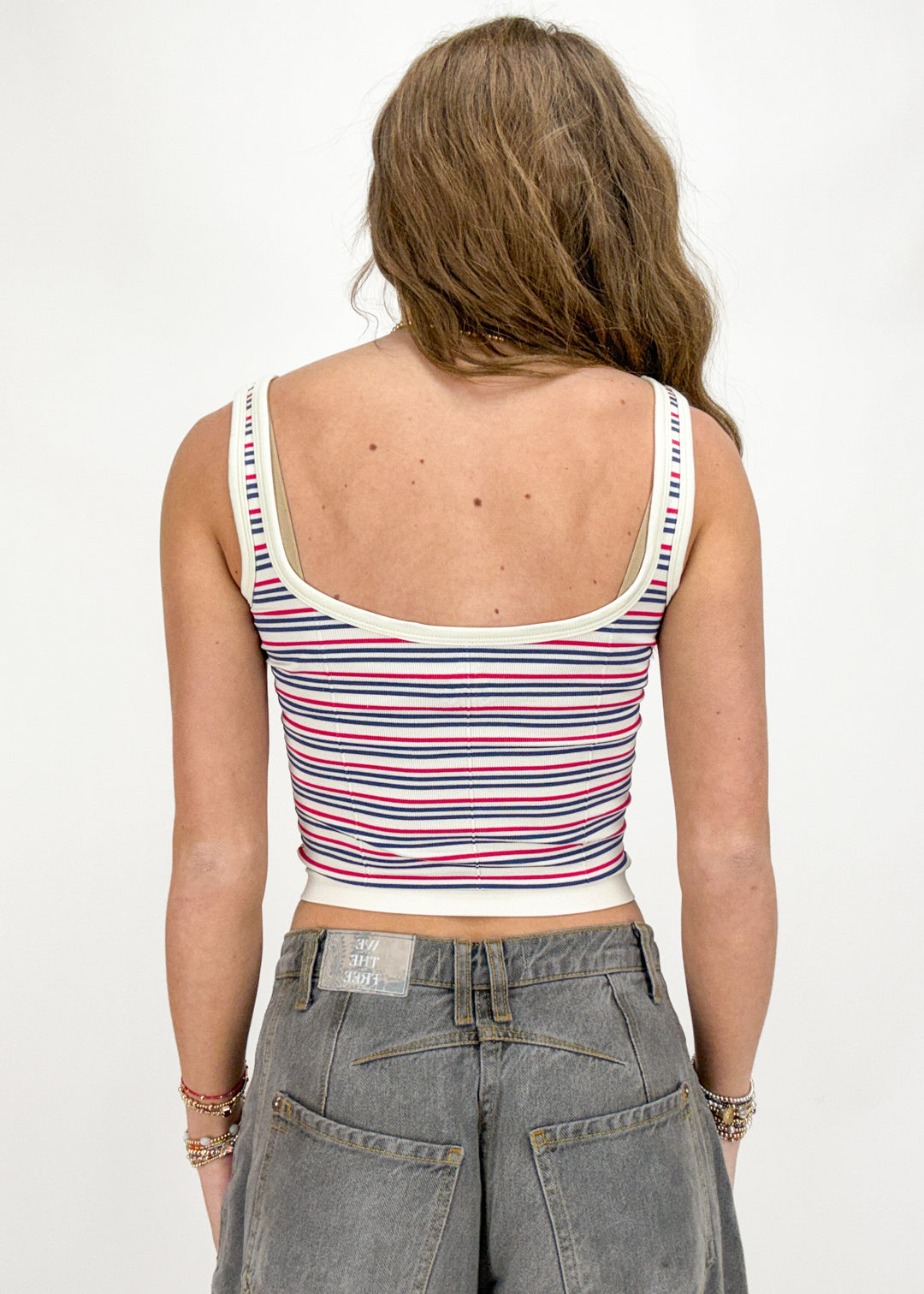 Free People Striped Simply Soft Cami - Peri Combo