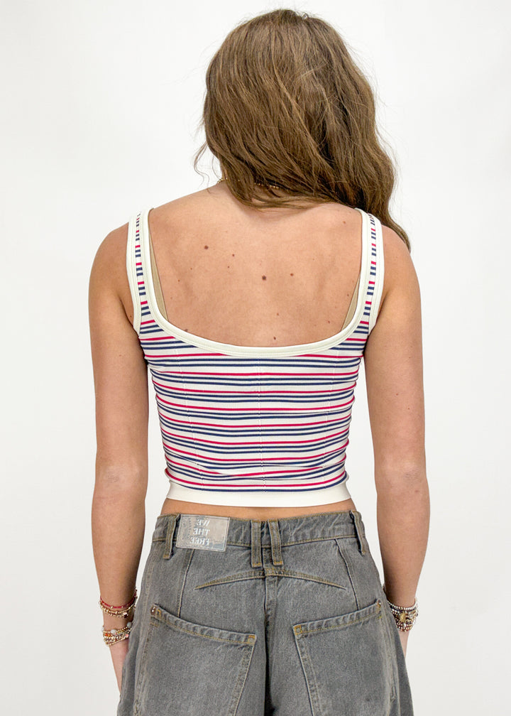 Free People Striped Simply Soft Cami - Peri Combo