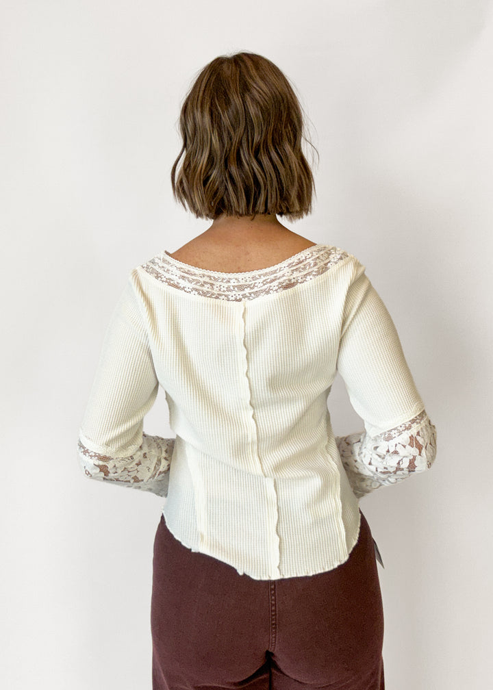 Free People Amber Lace Cuff Top