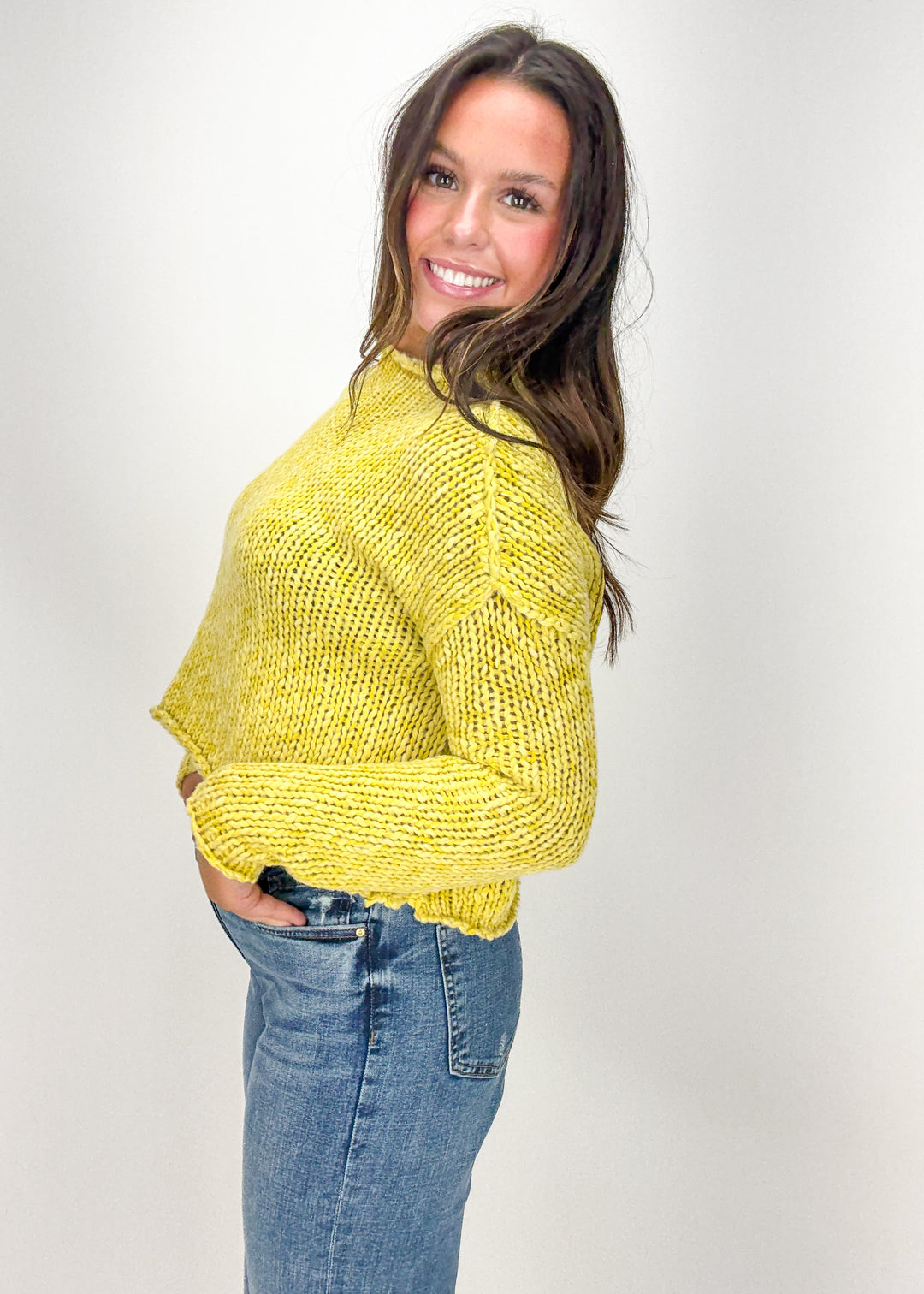 Free People Opal Sweater - Mango Mint