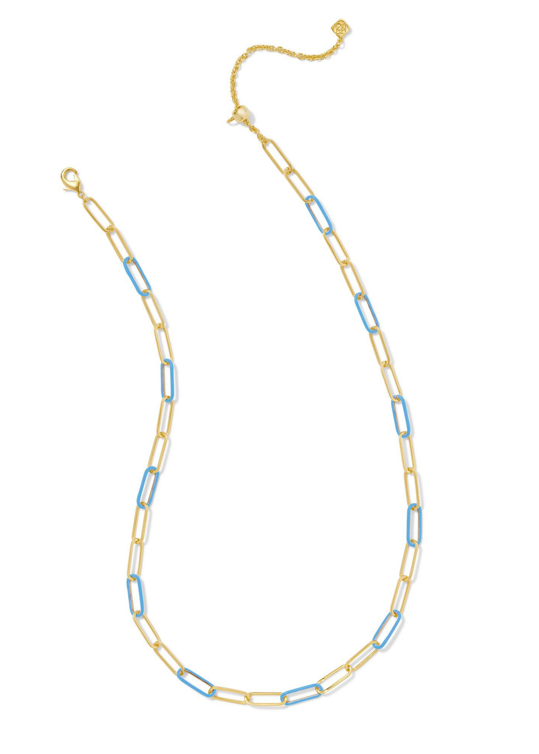 *BOUTIQUE EXCLUSIVE* Kendra Scott Ainsley Convertible Chain Necklace - Gold/Light Blue Enamel