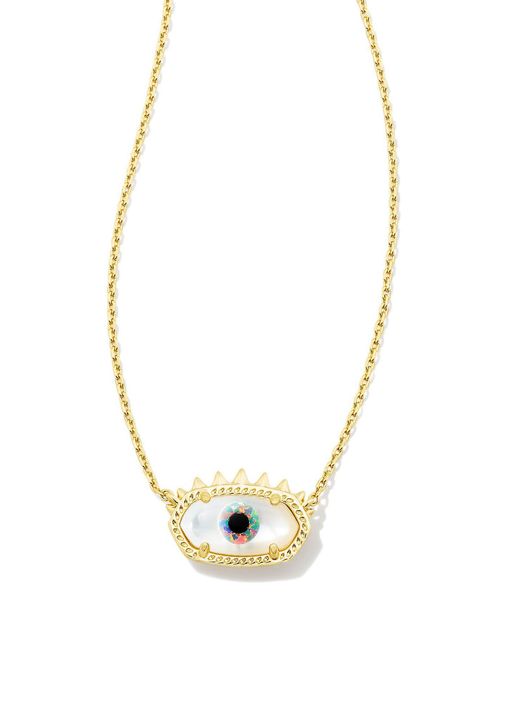 Kendra Scott Elisa Evil Eye Short Pendant Necklace - Gold/Ivory Mother of Pearl