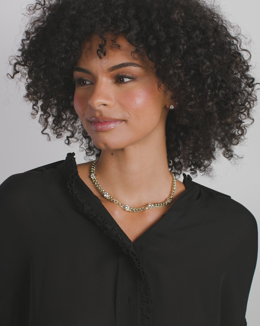 Melinda Maria Julian 5 Diamond 16" Necklace - Gold
