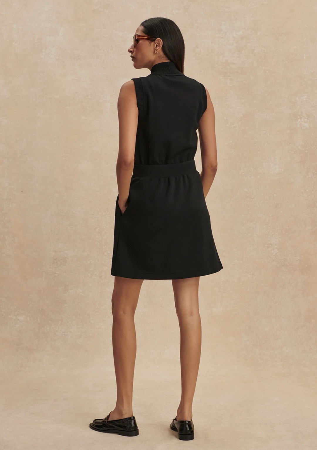 Varley Polyanna Half Zip Dress - Black