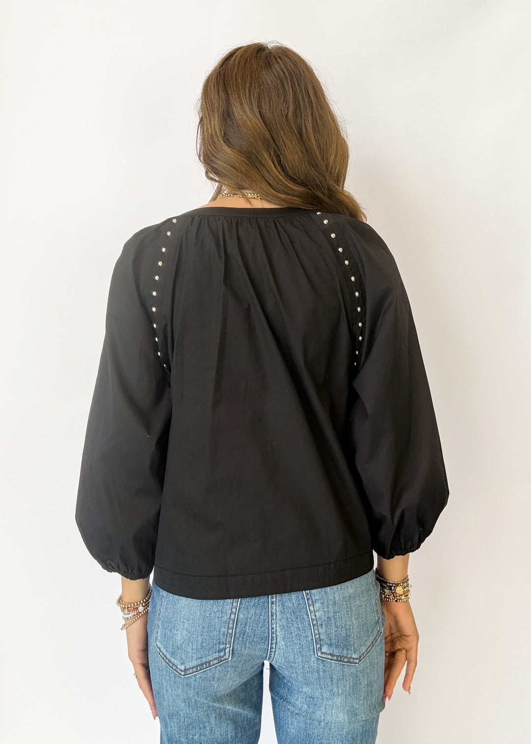 Lainey Metal Trim Top
