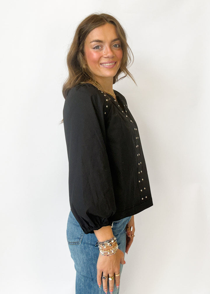 Lainey Metal Trim Top