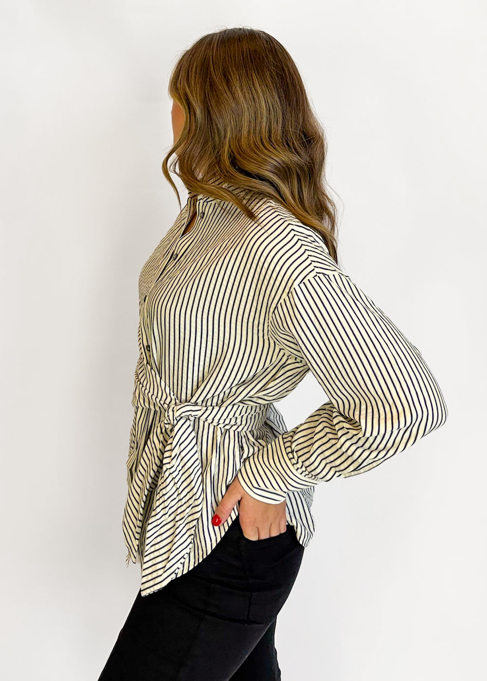 Nova Striped Twist Button Down
