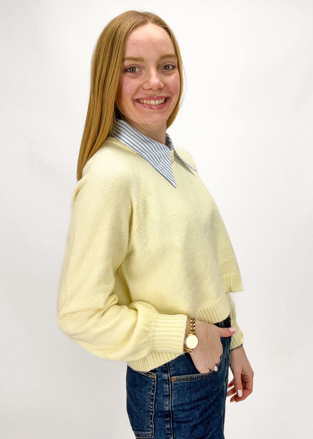 Layering Dickey - Blue Stripes