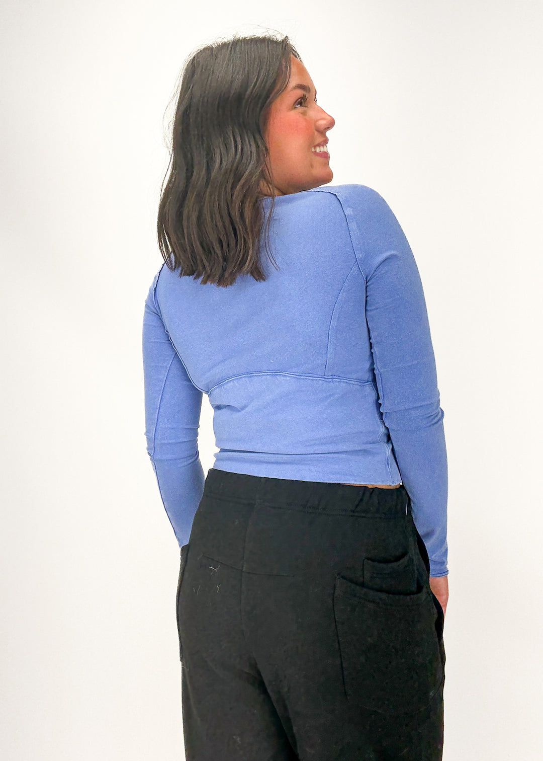 Free People Protagonist Long Sleeve Tee - Cornflower Blue