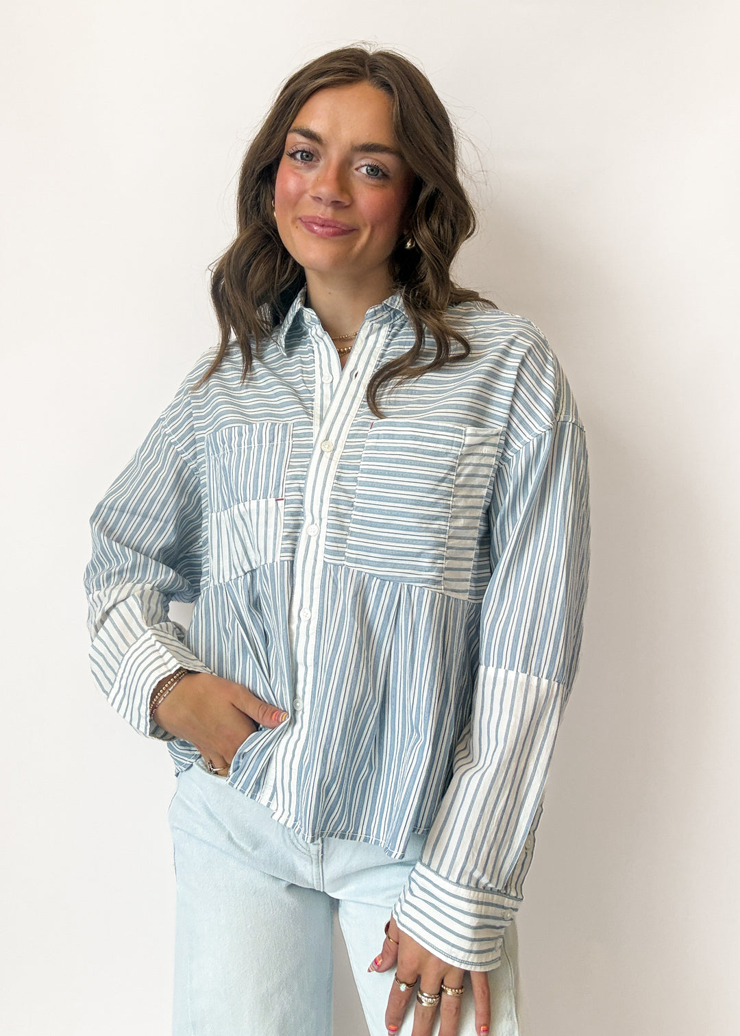 Free People Annie Babydoll Button Down