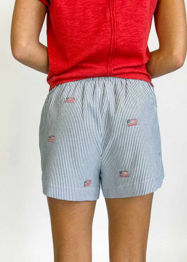 American Girl Striped Shorts -  Blue