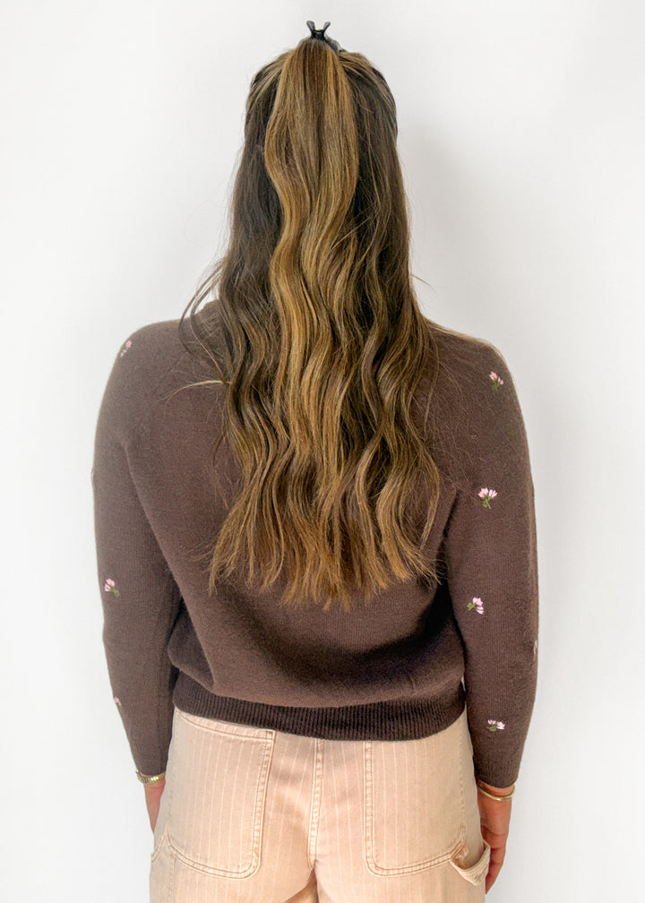 Finley Floral Embroidered Contrast Collar Sweater