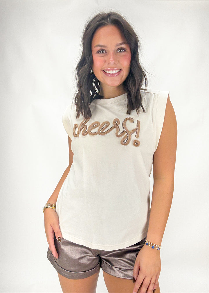 Cheers Embroidered Tee