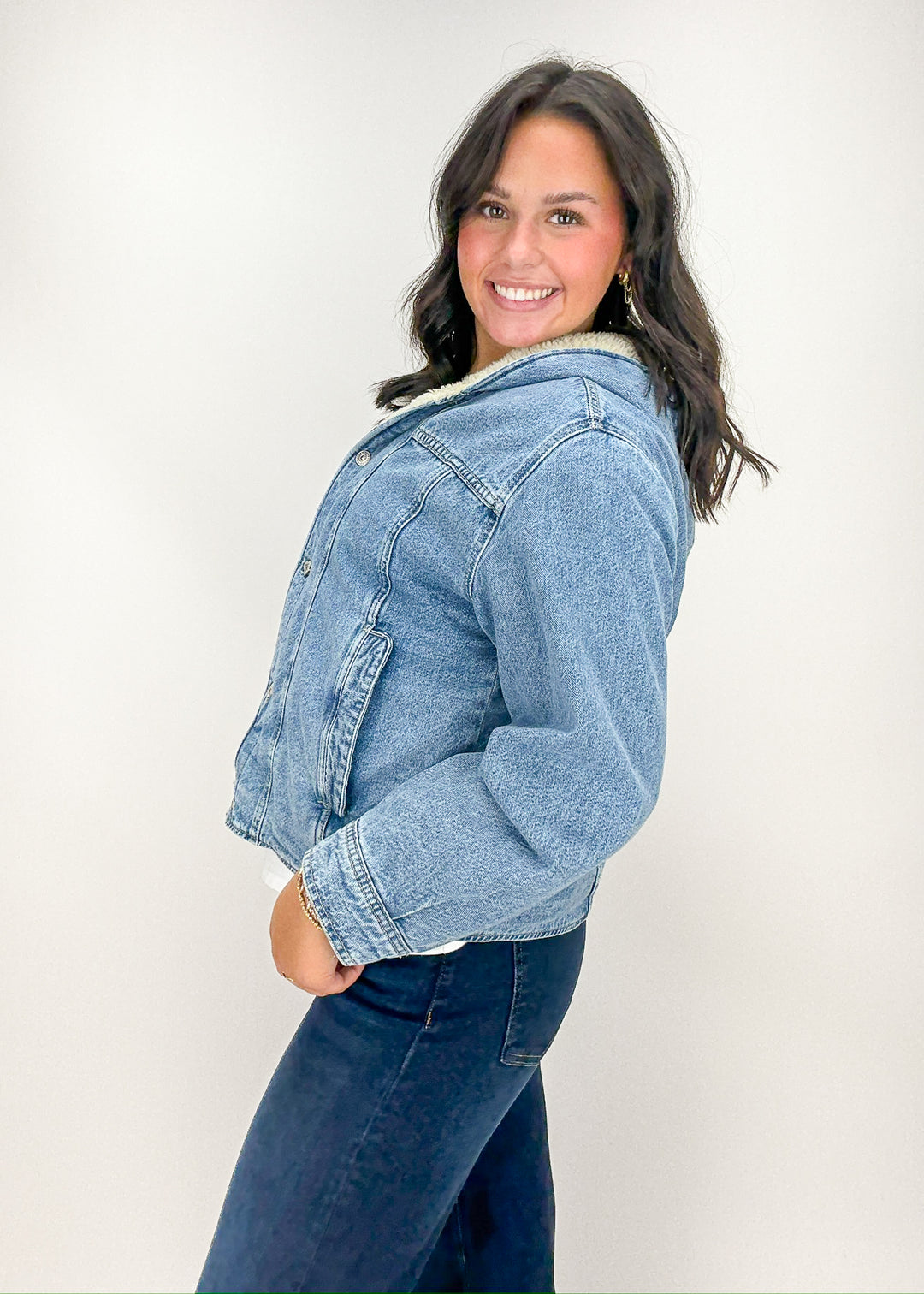 Free People Asher Cozy Denim Jacket