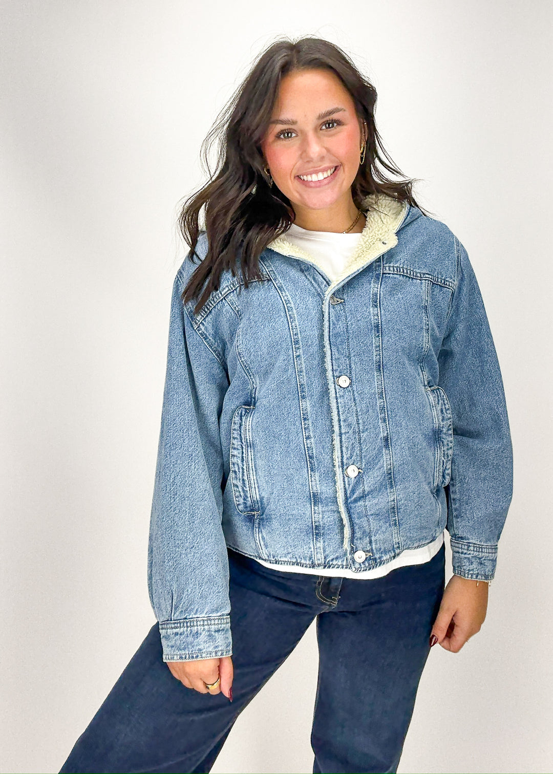 Free People Asher Cozy Denim Jacket
