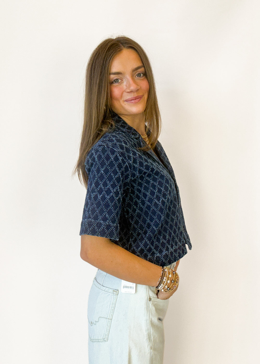 Elan Whitney Denim Top