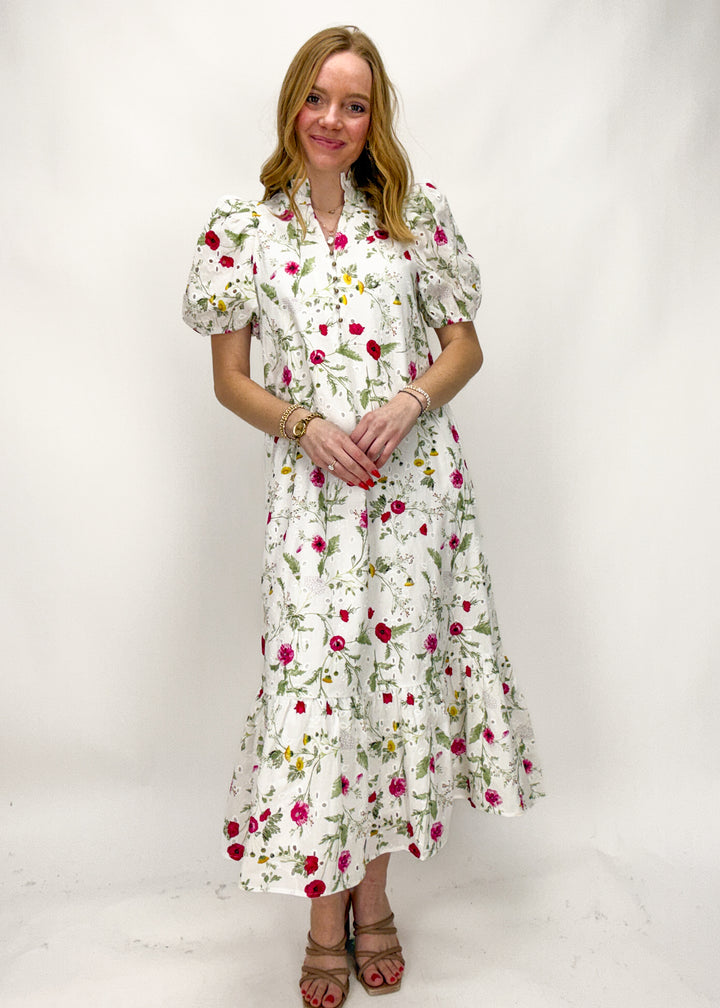 Woman wearing a floral dress 