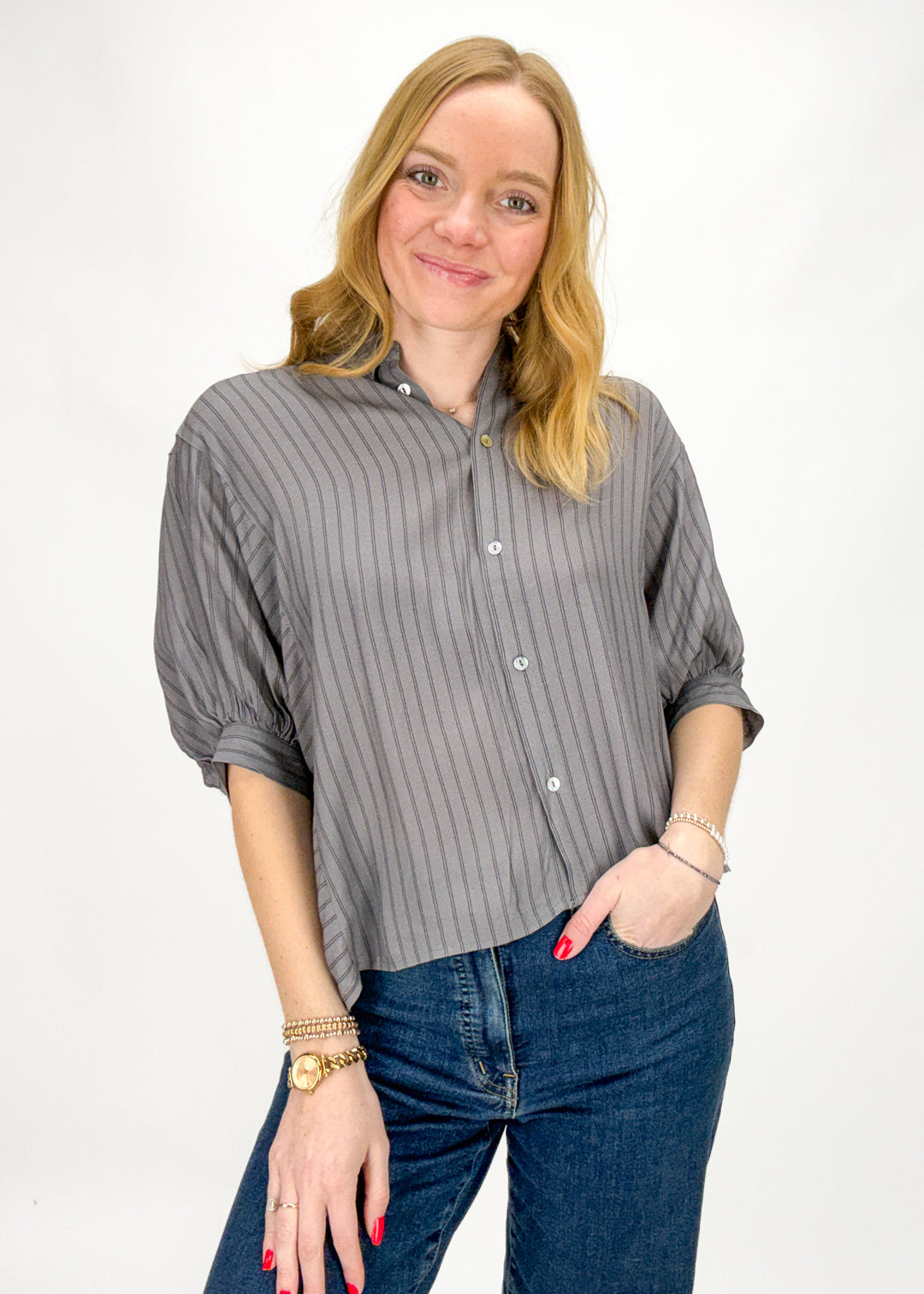 Bethany Striped Button Down