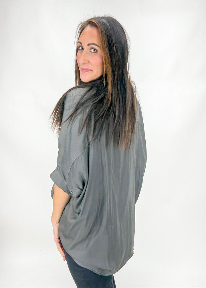 Colette Satin Button Down