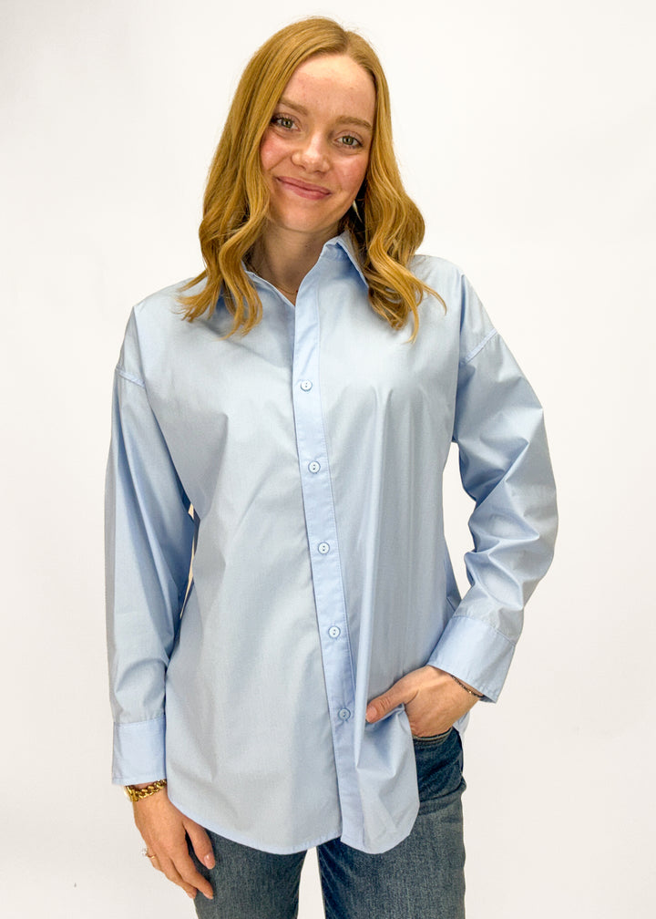 Willow Oversized Button Down - Light Blue