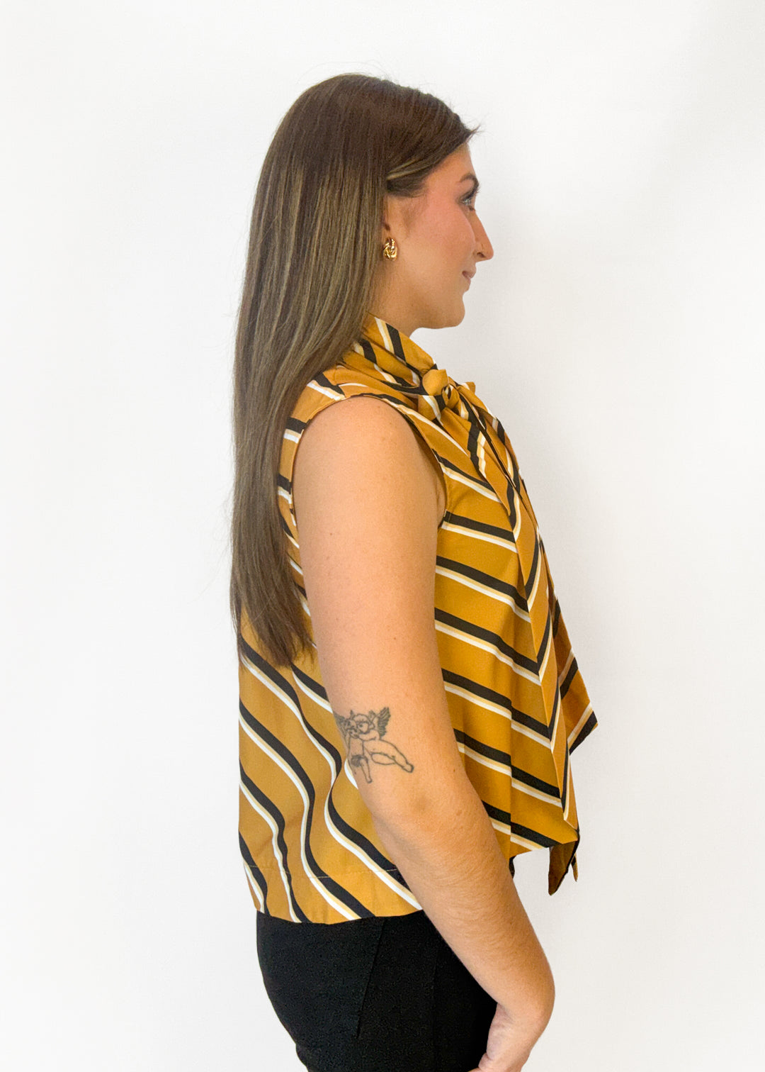 Freida Bow Striped Top