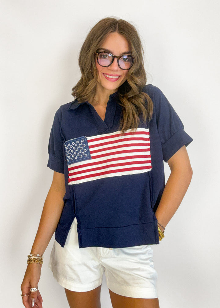 Caroline Flag Top