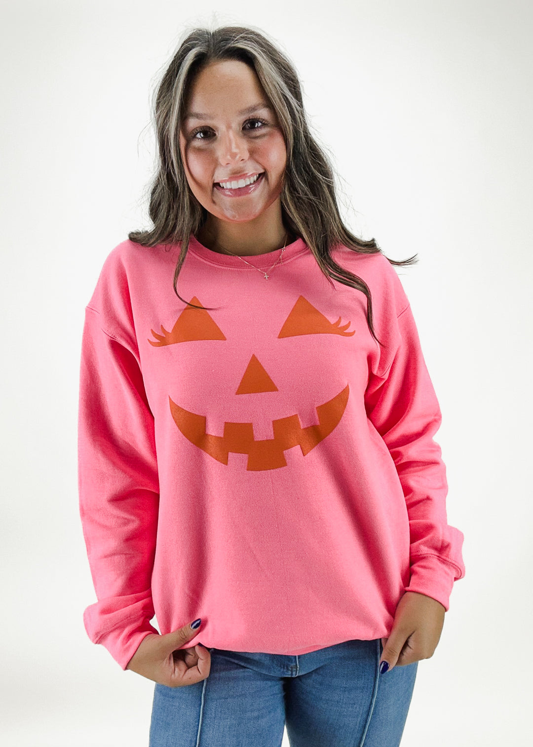 Pumpkin Face Graphic Sweatshirt