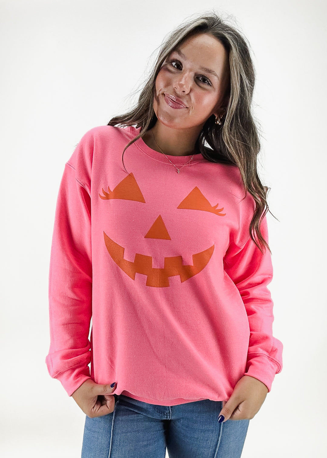 Pumpkin Face Graphic Sweatshirt