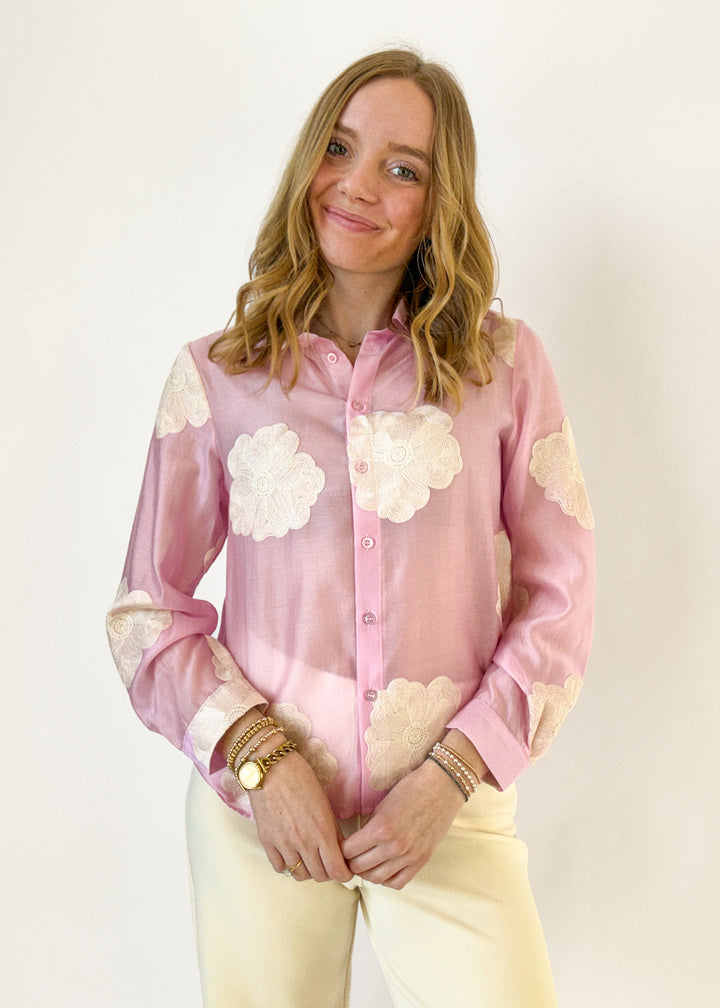 Astrid June Embroidered Button Down