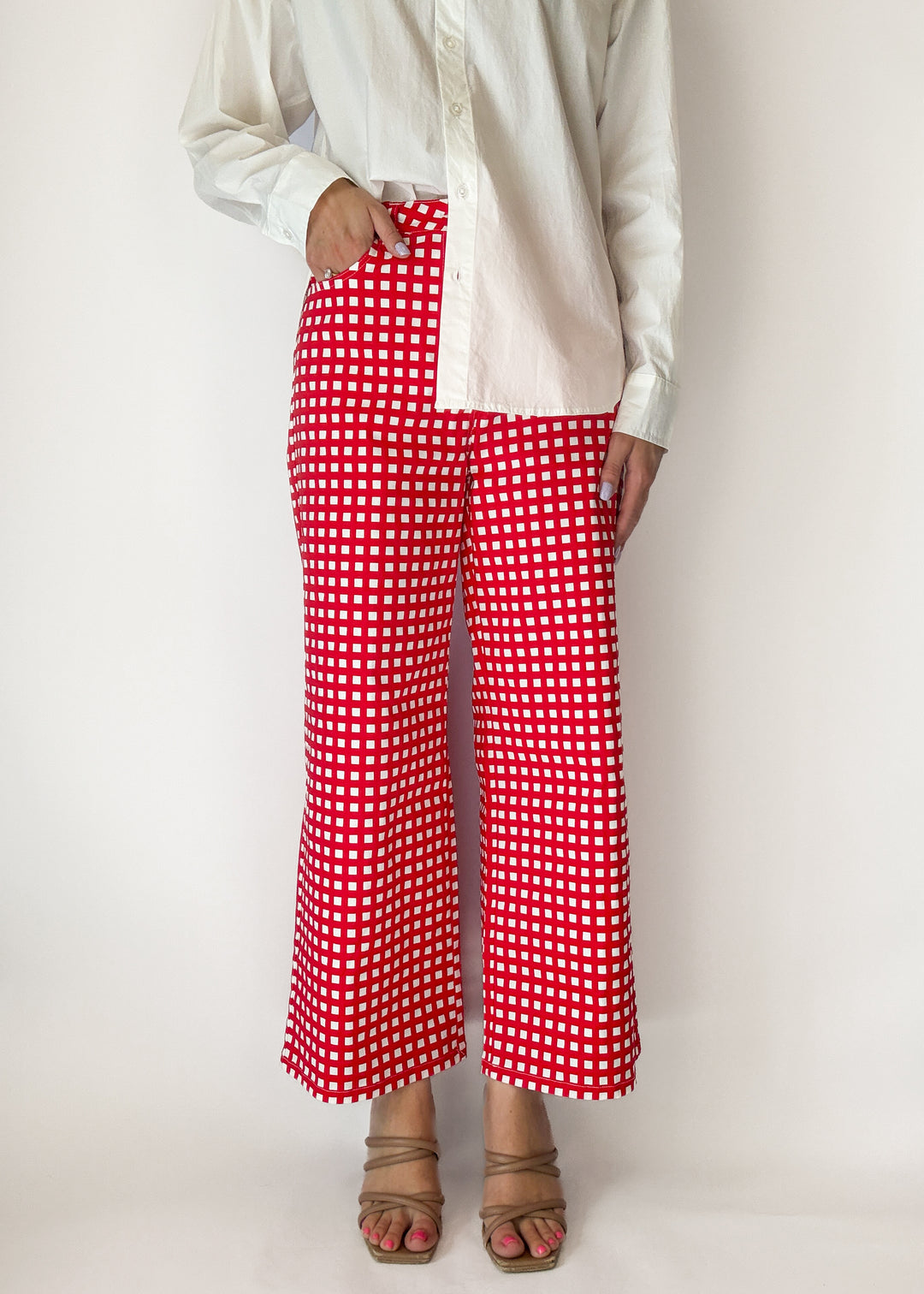 Bella Checkered Wide Leg Pants