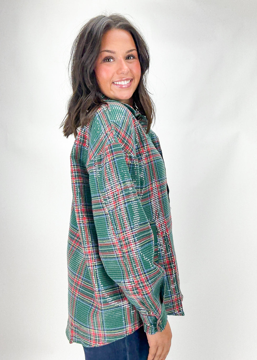 Clara Plaid Sequin Shirt