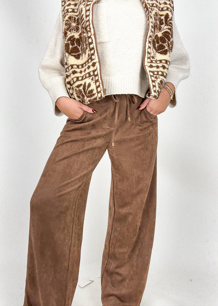 Samantha Suede Wide Leg Pants