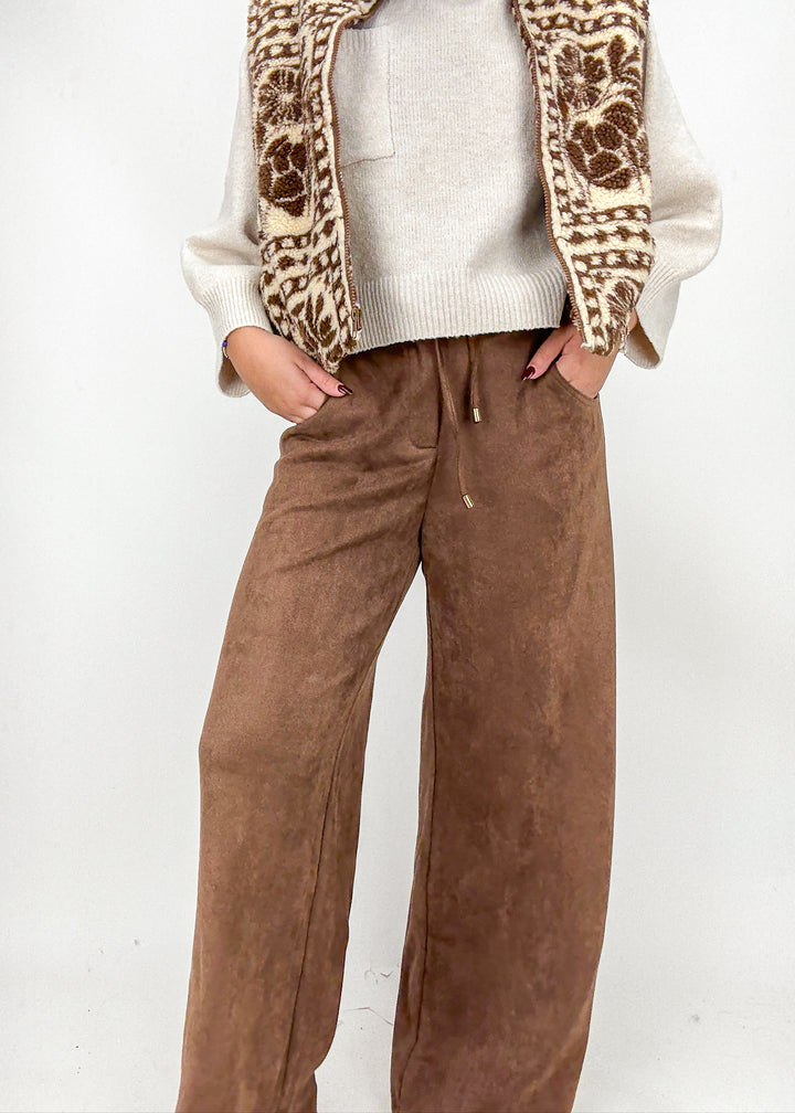 Samantha Suede Wide Leg Pants