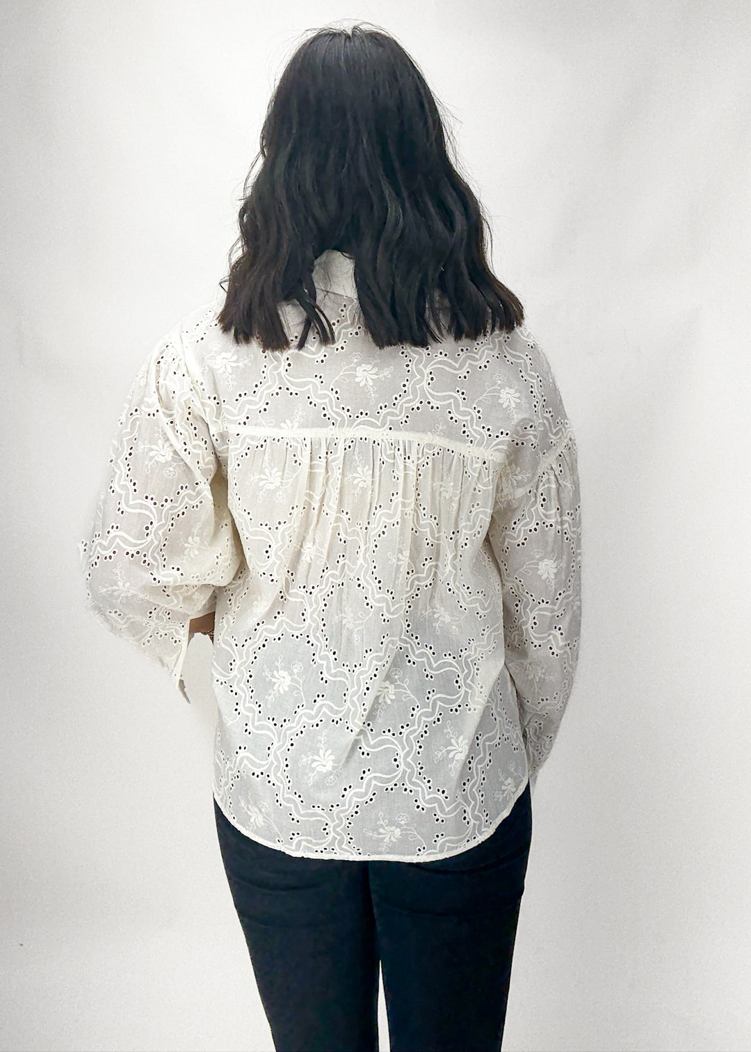 Jane Eyelet Button Down