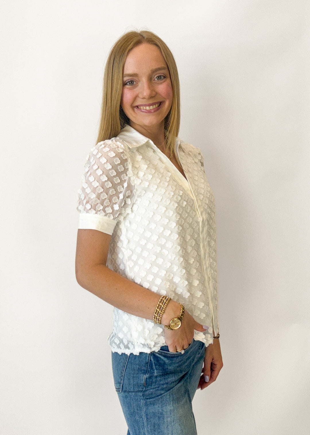 Eloise Textured Button Down