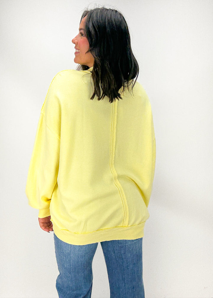 Free People Palm Springs Turtleneck Pullover - Banana Cream