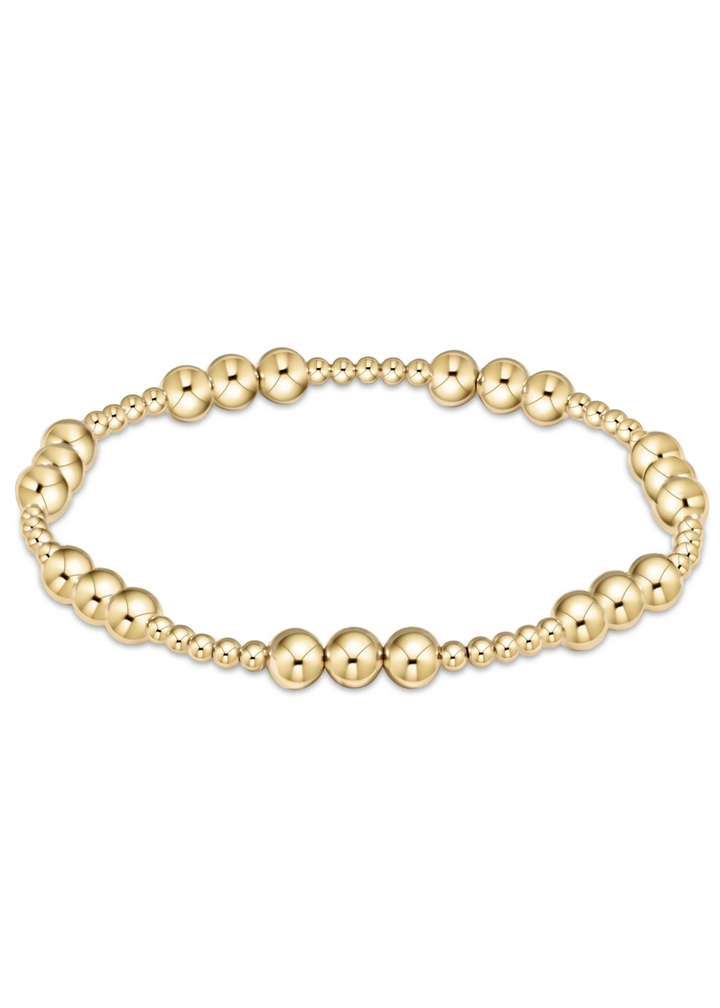 Classic Joy Pattern 5mm Bead Bracelet-Gold