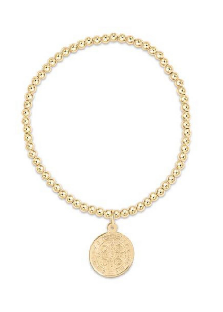 Classic Gold 3mm Bead Bracelet - Blessing Gold Disc